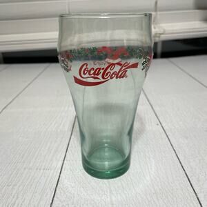 Vintage Coca-Cola Holiday Glass – Green Tint, Bells & Holly